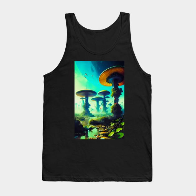 Abstract Another World Mushroom Citadel Tank Top by Voodoo Production